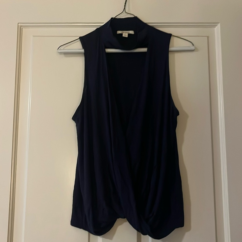 Ella moss navy blue choker neck tank